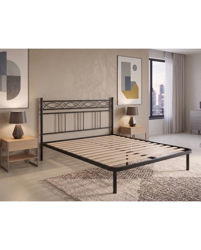 Letto Matrimoniale Rosa Anna in Ferro con Rete Inclusa | Aessegi