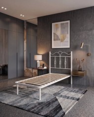 Letto Singolo Fiocco in Ferro con Rete Inclusa | AESSEGI