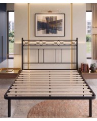 Testata letto una piazza e mezza  Rosa Anna Ferro Battuto con Rete Integrata | Aessegi