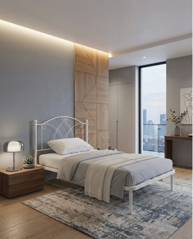 Letto Denise bianco un'armonia di archi che si intrecciano