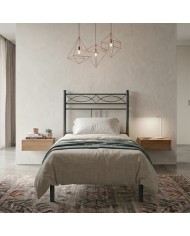 Letto singolo Rosa Anna, antracite in ferro battuto personalizzabile per varie misure di materasso e in vari colori