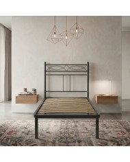 Letto Singolo in Ferro Bianco Rosa Anna con rete inclusa | Aessegi
