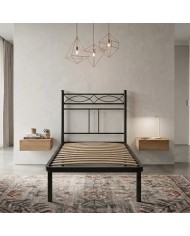 Letto Singolo in Ferro Bianco Rosa Anna con rete inclusa | Aessegi
