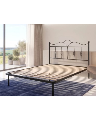Letto alla Francese Fiocco in Ferro con Rete Integrata | Aessegi