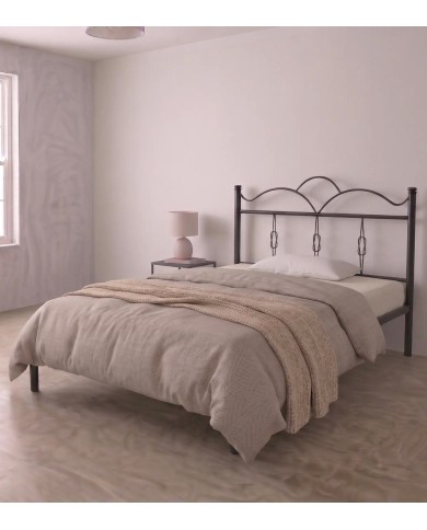 Testata letto una piazza e mezza  Fiocco Ferro Battuto con Rete Integrata | Aessegi