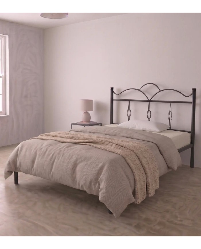 Testata letto una piazza e mezza  Fiocco Ferro Battuto con Rete Integrata | Aessegi