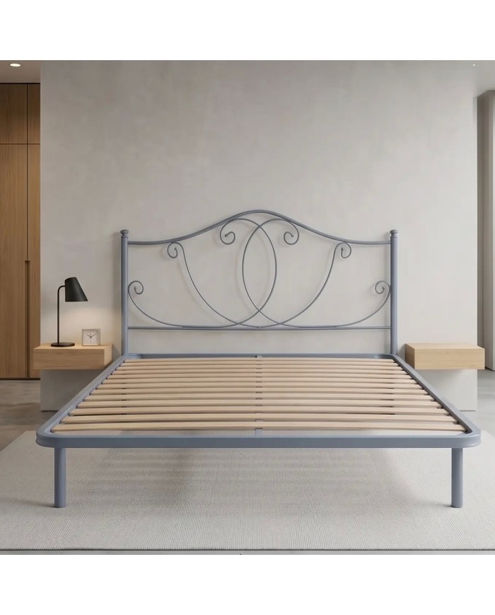Letto Matrimoniale Marta in Ferro con Rete Integrata | Aessegi