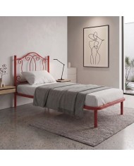 Letto singolo Marta rosso con archi intrecciati