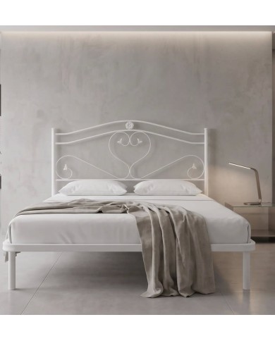 Letto Matrimoniale Cuore in Ferro con Rete Integrata | Aessegi