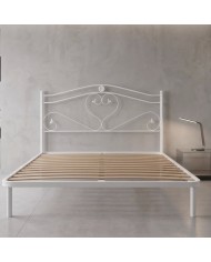 Letto Matrimoniale Cuore in Ferro con Rete Integrata | Aessegi