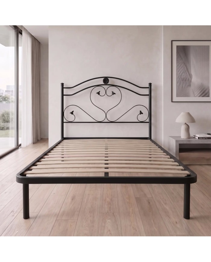 Testata Letto Una Piazza e Mezza Cuore con Rete Integrata | Aessegi