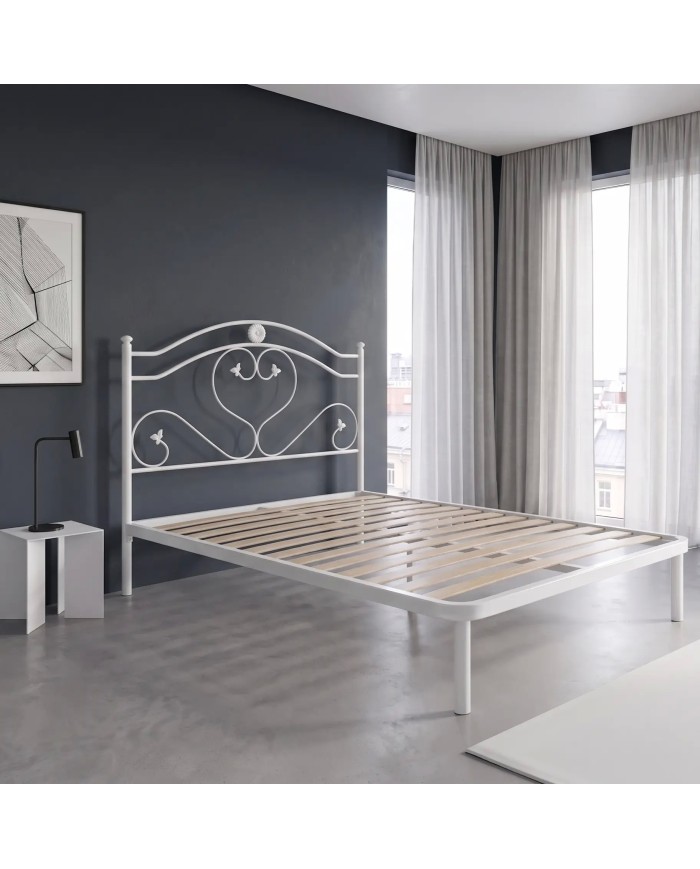 Testata Letto alla Francese Cuore in Ferro con Rete Integrata | Aessegi