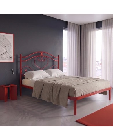 Testata Letto alla Francese Cuore in Ferro con Rete Integrata | Aessegi