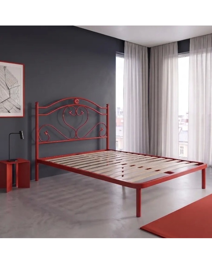 Testata Letto alla Francese Cuore in Ferro con Rete Integrata | Aessegi