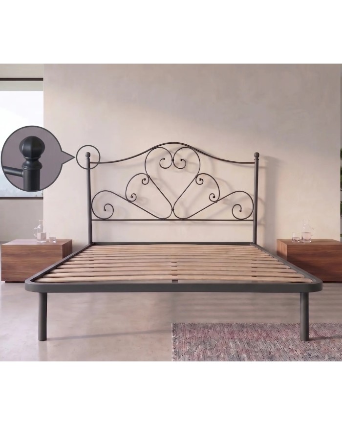 Testata letto alla Francese Sogno Ferro Battuto con Rete Inclusa | Aessegi