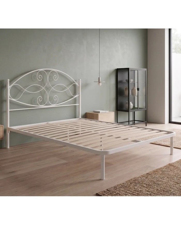 Letto Matrimoniale Ferro Battuto Gentjana con Rete | Aessegi
