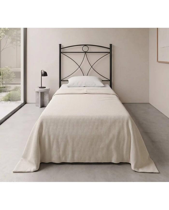 Letto singolo Tiffany solo testata con giroletto colore nero in ferro