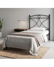 Letto singolo in ferro Tiffany con rete a doghe inclusa nero opaco satinato